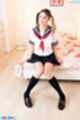 Kogal Kristen Scott strips uniform and flashes her white panties