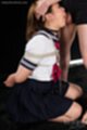 Kogal Hidaka Ayano face fucked on her knees wearing uniform